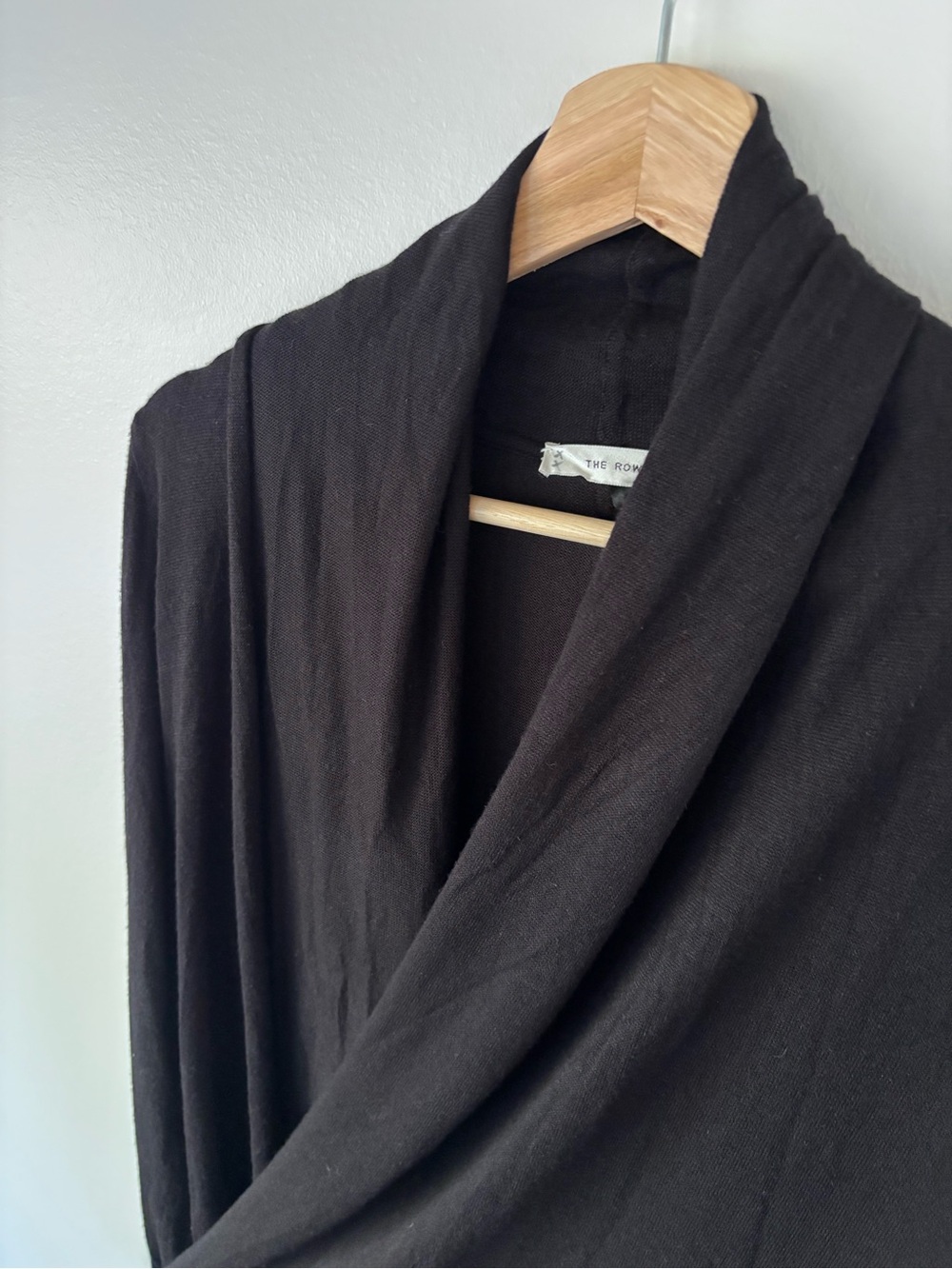 The Row Knightsbridge Quiet Luxury Open Front Cardigan in Black (Size Large) - Picture 7 of 10